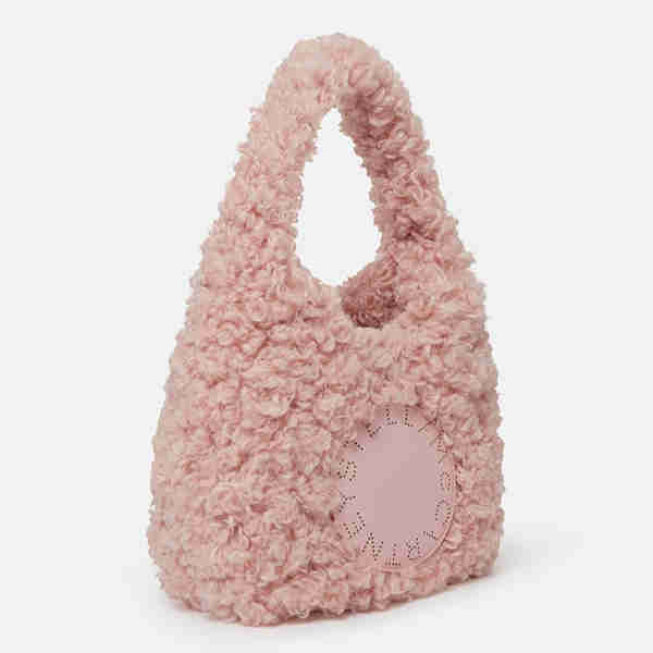Logo Plush Teddy Hobo Small Tote Bag